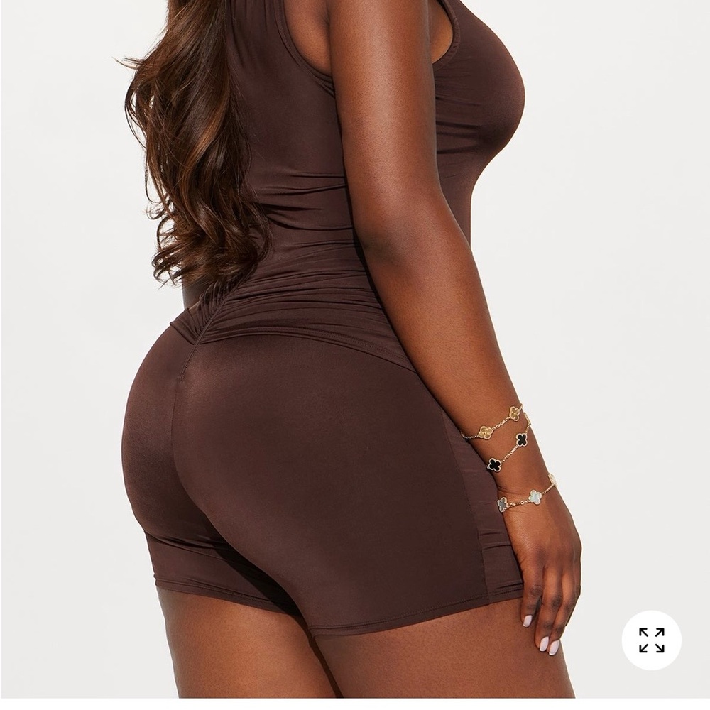 Women's Brown Seamless Romper-